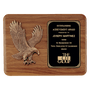 Solid American Walnut Plaque w/Sculpted Relief Eagle Casting