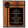 American Walnut Plaque w/Black Brass Plate and 2.5" Disc
