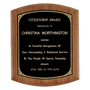 American Walnut Plaque w/Gold Border Black Brass Plate