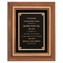 American Walnut Framed Plaque w/Gold Trim & Black Velour