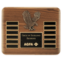 Solid American Walnut Plaque w/Eagle Casting & 12 Plates
