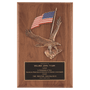 Solid American Walnut Plaque w/Eagle & Flag Relief