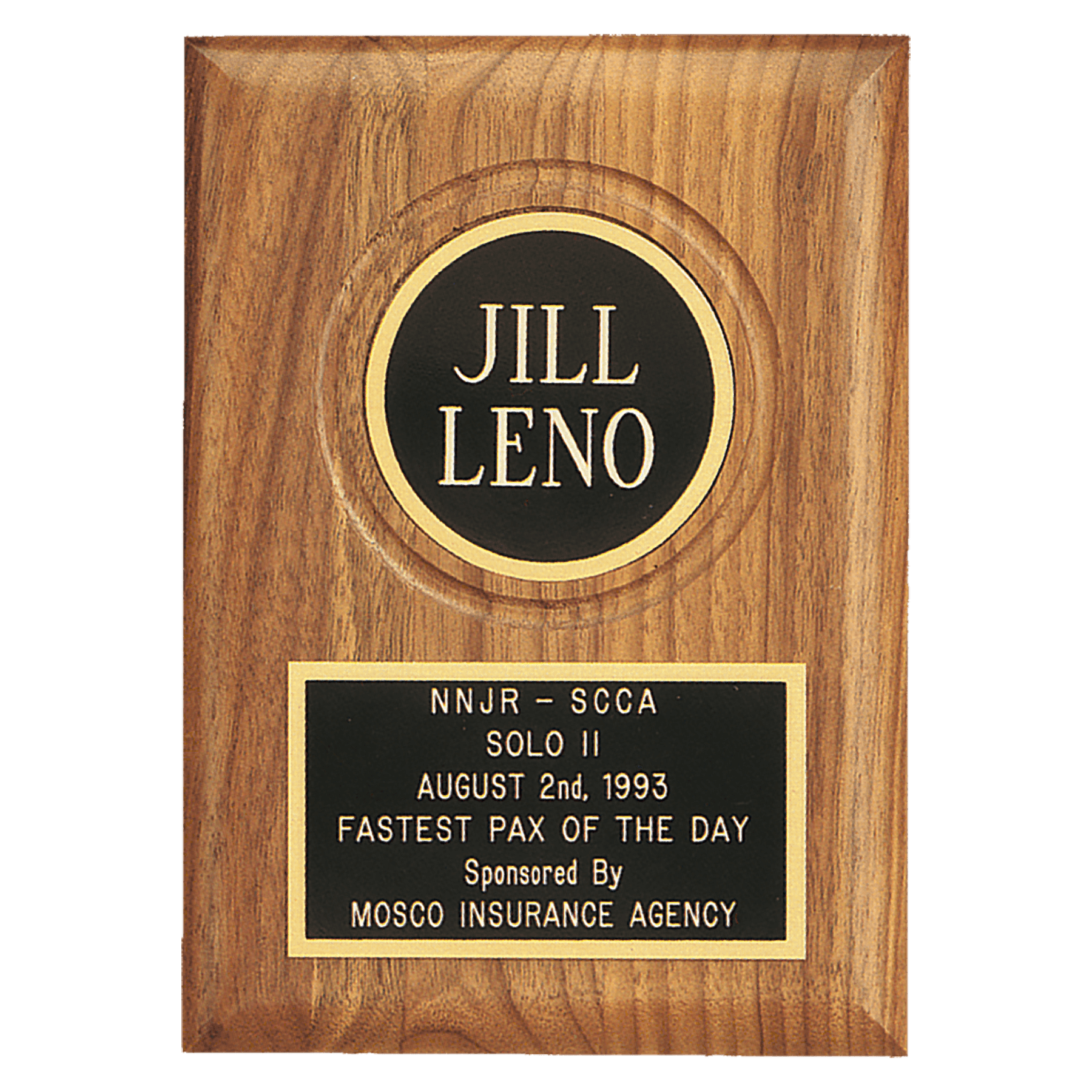 2.5" Disc on an American Walnut Plaque