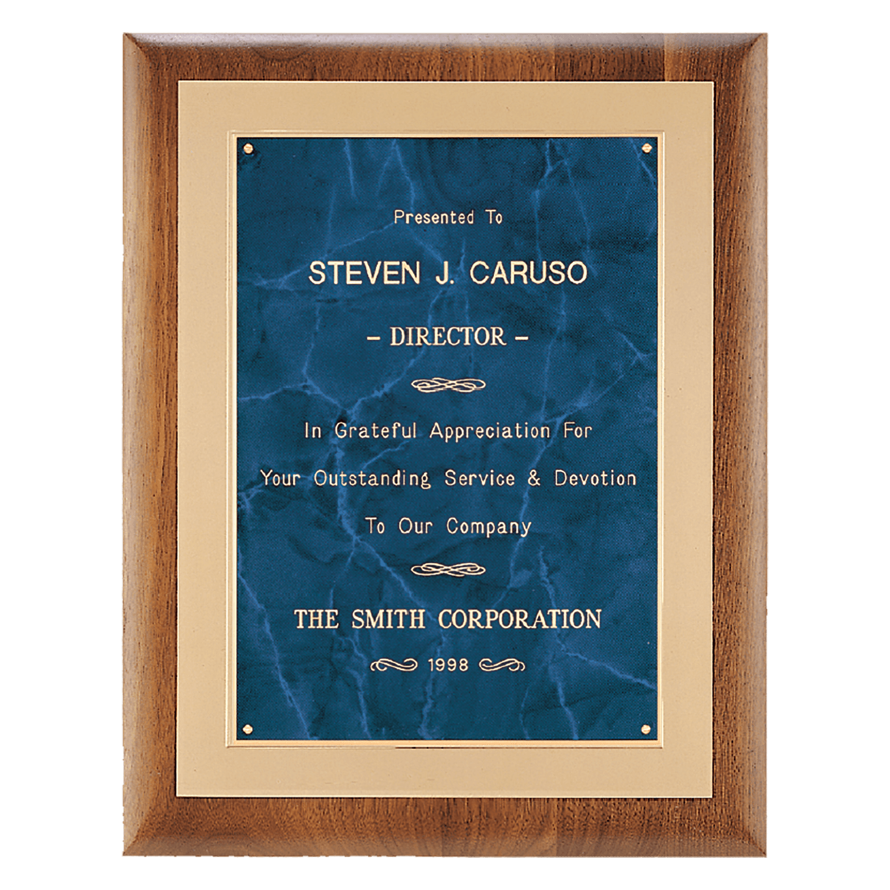 Airflyte Walnut Frame w/Gold Metal Back and Marble Plate