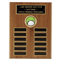 American Walnut 12 Plate Perpetual Plaque w/Brass Plates