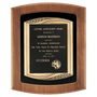 American Walnut Plaque w/Black Velour Background & Frame