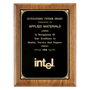 American Walnut Plaque w/Gold Border Black Brass Plate