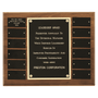 American Walnut 12 Plate Perpetual Plaque w/Brass Plates