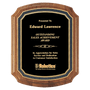 American Walnut Plaque w/Gold Border Textured Black Plate
