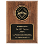 American Walnut Plaque w/4" Diameter Disc and Brass Plate