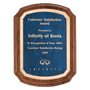 American Walnut Plaque w/Gold Border Brass Plated Plate