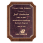 American Walnut Plaque w/Gold Border Ruby Marble Plate
