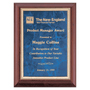 Hand Rubbed Cherry Finish Plaque w/Marble Gold Border Plate