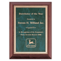 Hand Rubbed Cherry Finish Plaque w/Marble Gold Border Plate