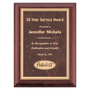 Hand Rubbed Cherry Finish Plaque w/Marble Gold Border Plate