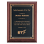 Hand Rubbed Cherry Finish Plaque w/Black Gold Border Plate