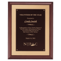 Hand Rubbed Cherry Finish Plaque with Plate - PWC08