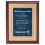 Hand Rubbed Cherry Finish Plaque w/Marble Plate on Gold Back