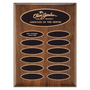 American Walnut 12 Plate Perpetual Plaque w/Brass Plates