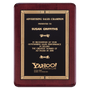 Rosewood Piano Finish Plaque w/Gold Border Black Brass Plate