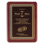 Rosewood Piano Finish Plaque w/Black/Gold Design Plate