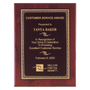 Rosewood Piano Finish Plaque w/Gold Border Black Brass Plate