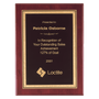 Rosewood Piano Finish Plaque w/Gold Border Black Brass Plate