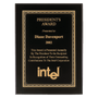 Black Piano Finish Plaque w/Gold Border Black Brass Plate