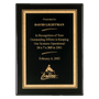 Premium Black Piano Finish Plaque w/Gold Border Plate
