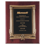 Rosewood Piano Finish Plaque, Antique Bronze Frame Casting