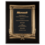 Black Piano Finish Plaque, Antique Bronze Frame Casting