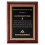 Rosewood Piano Finish Plaque w/Gold Border Black Plate