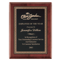 Rosewood Piano Finish Plaque w/Gold Border Black Brass Plate