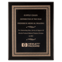 Black Piano Finish Plaque w/Black/Gold Embossed Back Plate