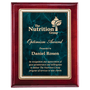 Rosewood Piano Finish Plaque w/Marble/Gold Design Plate