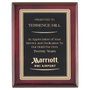 Rosewood Piano Finish Plaque w/Gold Border Black Plate