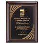 Hand Rubbed Cherry Finish Plaque w/Cascading Gold Design