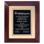 Cherry Finish Frame w/Gold Metal Background and Black Plate