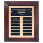 Cherry Finish Frame Perpetual Plaque w/Gold Back & 12 Plates
