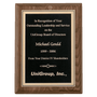 Walnut Piano Finish Plaque w/Textured Black Plate