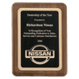 Walnut Piano Finish Plaque w/Textured Black Plate