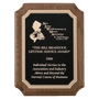 Walnut Piano Finish Scuppered Corner Plaque - PWW78