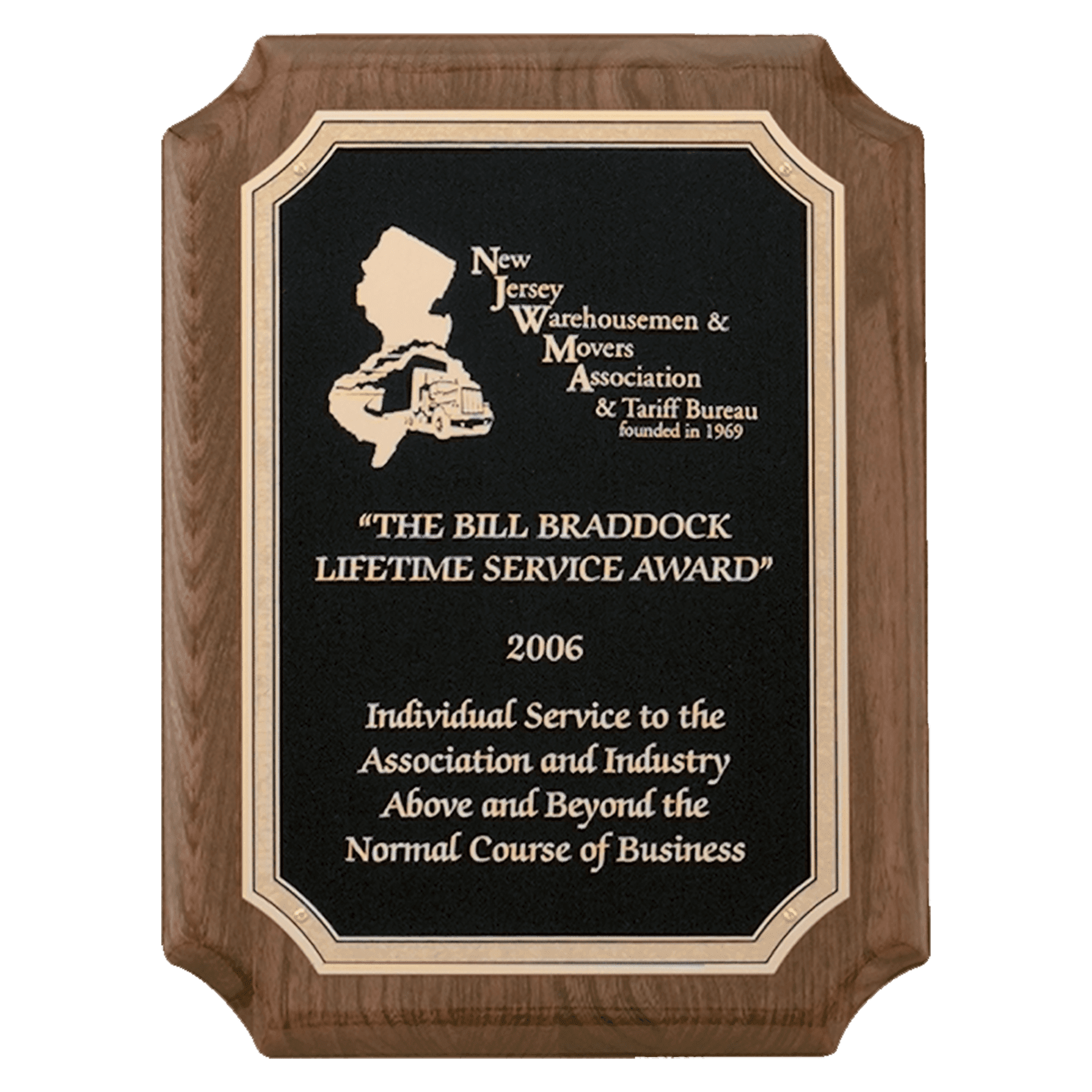 Walnut Piano Finish Plaque w/Textured Black Plate