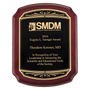 Rosewood Piano Finish Plaque w/Gold Border & Black Plate
