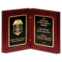 High Gloss Rosewood Book Award with Black Gold Border Plates