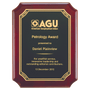 Rosewood Piano Finish Plaque w/ Black/Gold Leaf Design Plate