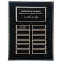 Black Piano Finish Perpetual Plaque w/12 Black Brass Plates