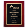 Rosewood High Lustr Plaque with Gold Florentine Border Plate - PWR41