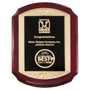 Rosewood Piano Finish Plaque w/Frame and Black Plate