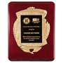 Rosewood Piano Finish Plaque w/Scroll Frame and Black Plate